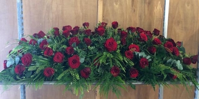 Red Roses Casket spray